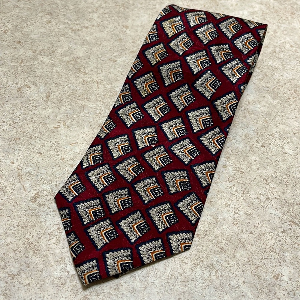VINTAGE ENZO FELINI HANDMADE 100% SILK TIE UNIQUE DESIGN